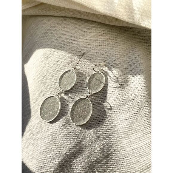 White glitter earrings  - Picture 1 of 4